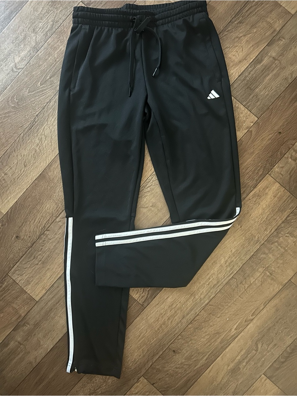 adidas Black Track Pants with White Accents